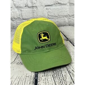 John Deere Toddler Green Yellow Mesh Farmer Trucker Snapback Adjustable Hat OSFM